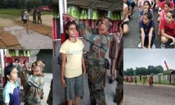 बेटियों ने मैदान में द‍िखाया दमखम : मिलिट्री पुलिस में भर्ती