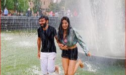 न्यूयॉर्क की बारिश का मजा लेती दिखाई दी जाह्नवी कपूर , कहां न्यूयॉर्क,आई लव यू ...