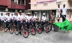 एनसीसी ने निकाली स्वच्छता साइकिल रैली