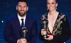 फीफा : मेसी को  मिला  बेस्ट मेन्स व  मेगन रेपिनो  को  सर्वश्रेष्ठ महिला फुटबॉलर का अवार्ड